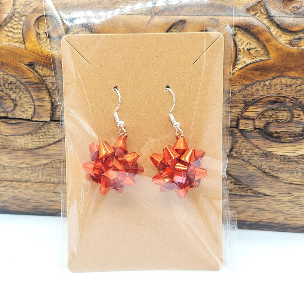 3D Red Christmas Bow Earrings Christmas Earrings